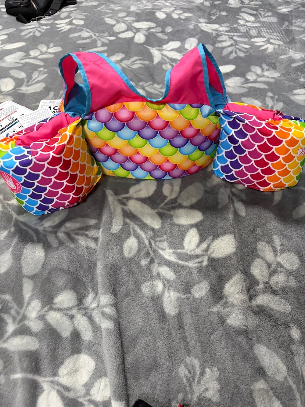 Kids Rainbow Mermaid Swim Float Vest in Pink - Unbranded
